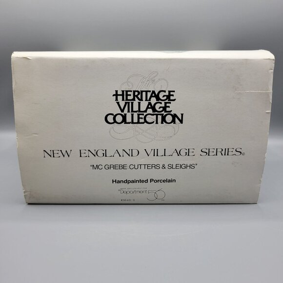 Vtg Dept 56 Heritage Village "McGrebe Cutters & Sleighs" Lighted House Porcelain - Picture 3 of 15